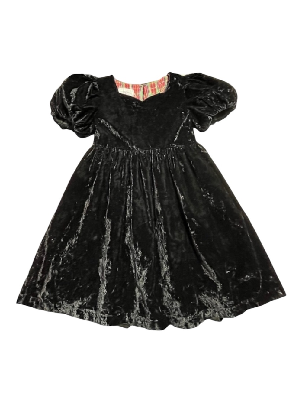 Vintage Plum Pudding crushed velvet poof sleeve dress 6X